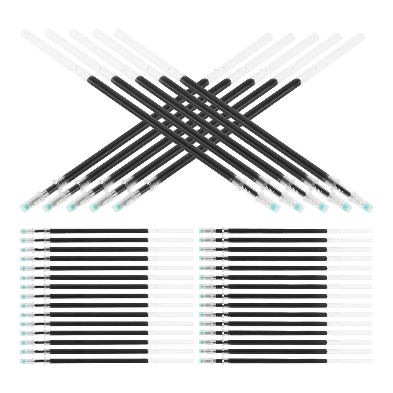 100Pcs 0.5mm Black Pen Refills Smooth Quick Dry Ink for Students Office Exams Signatures Pen Refill Black Pens Refills