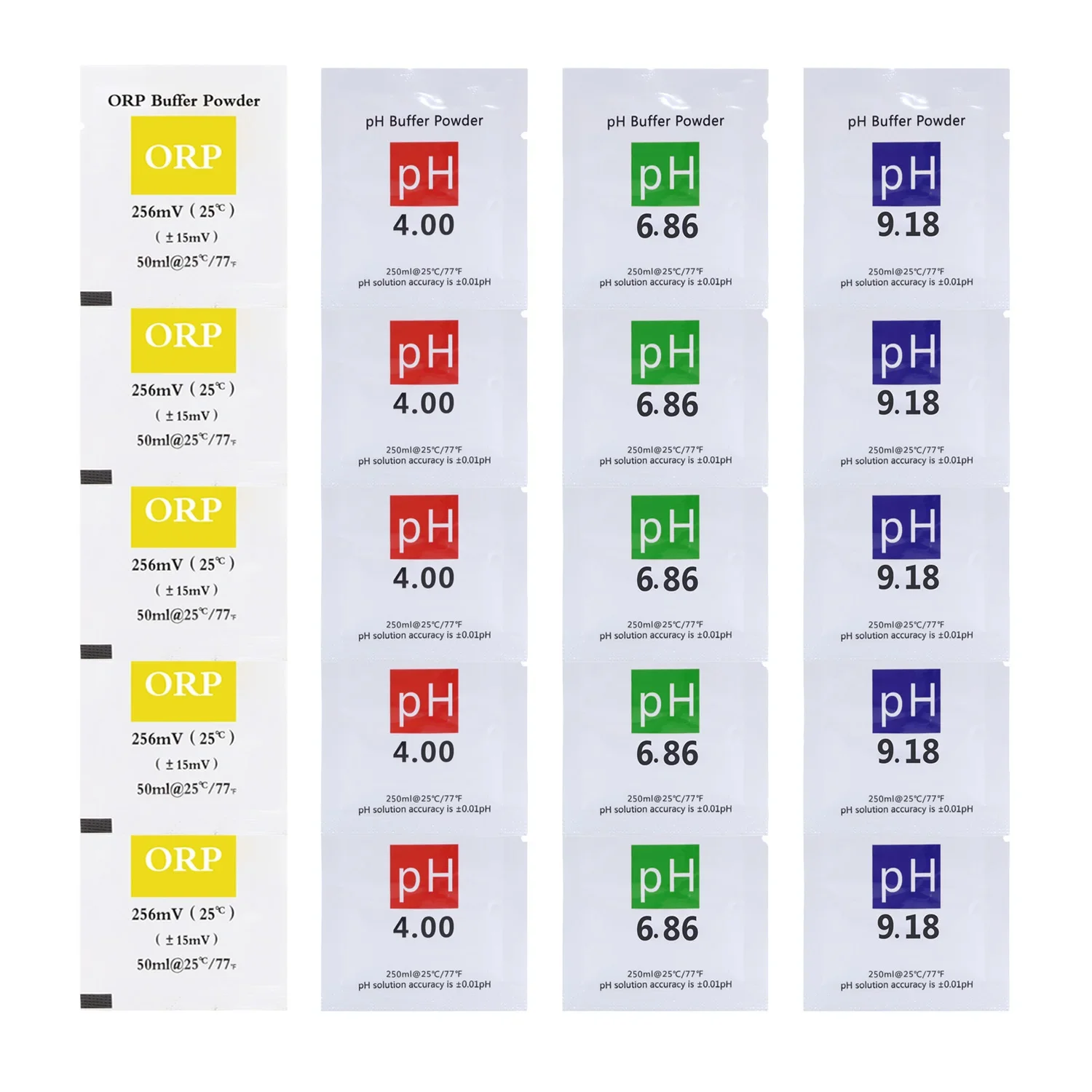 PH Meter Calibration Buffer Powder, ORP Correction Solution, ph4.00, 4.01, 6.86, 7.00, 9.18, 10.01 for Aquarium Testing