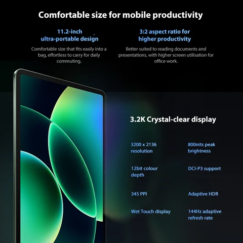 Планшет Xiaomi Pad 8 Pro, 11", 8/256ГБ, 12/512ГБ, Wi-Fi, Android