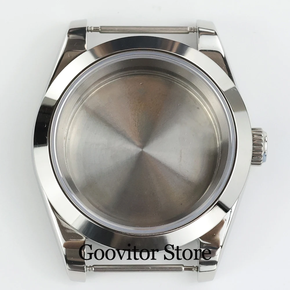 NONE Hochwertiges NH35-Gehäuse, 36/39 mm, Saphirglas, wasserdicht, schwarz-roségoldenes Uhrengehäuse für Datejust NH35 NH36 Uhrwerk, 28,5 mm Zifferblatt 9