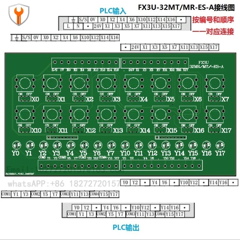 Suitable for  PLC FX3U series debugging simulation board