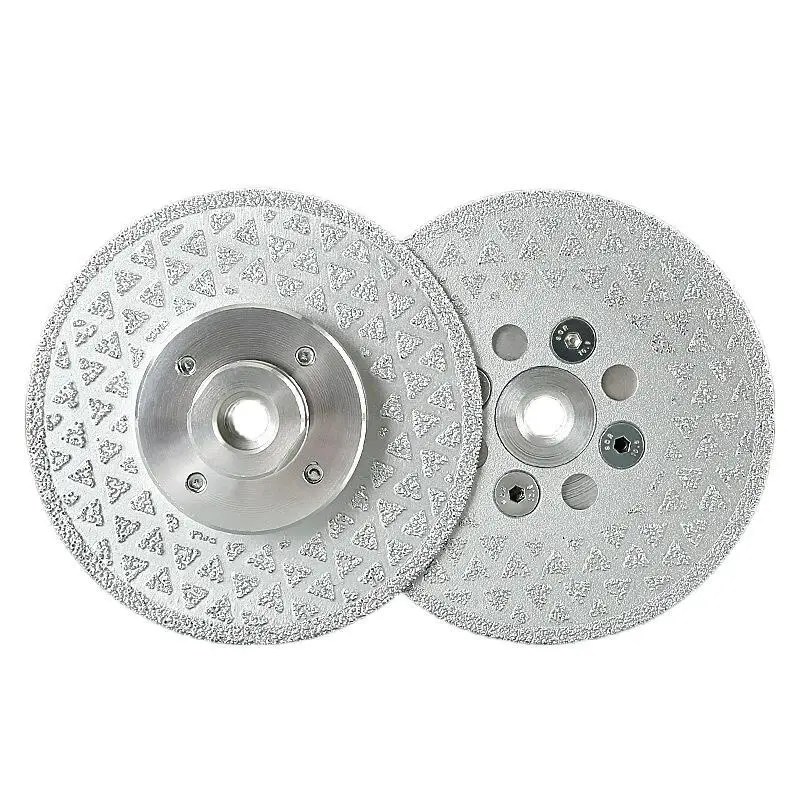 

Алмазные режущие и шлифовальные диски 100 мм, двухстороннее вакуумное паяное режущее колесо для шлифовки мрамора, гранита, бетона