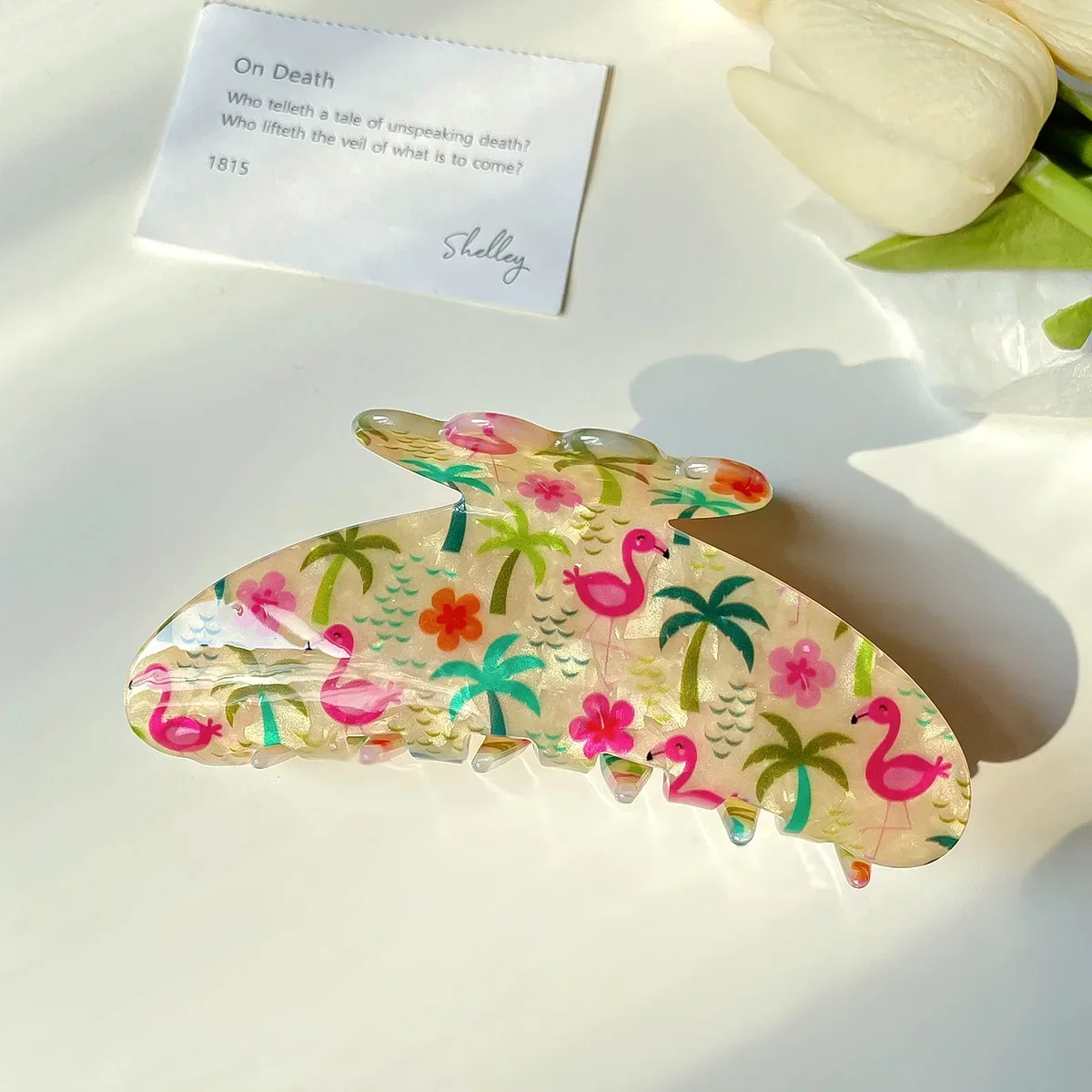 YHJ New Large 11CM Floral Grasp Clips Korea Hairstyle Colorful Shark Crabs Hair Grip Hair Claw Clip Hair Accessories for Women