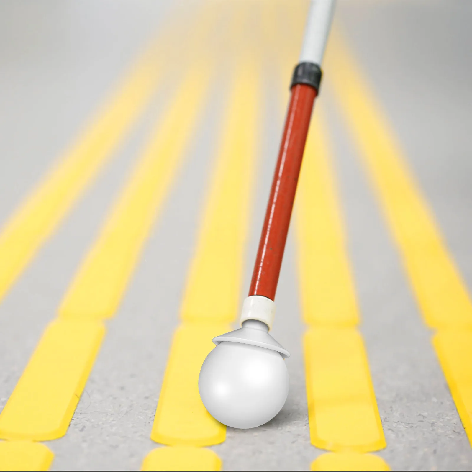 

White Hook Type Rolling Blind Cane Tip Enhanced Walking Stability Assistive Protection Cane Accessories Walking Stick
