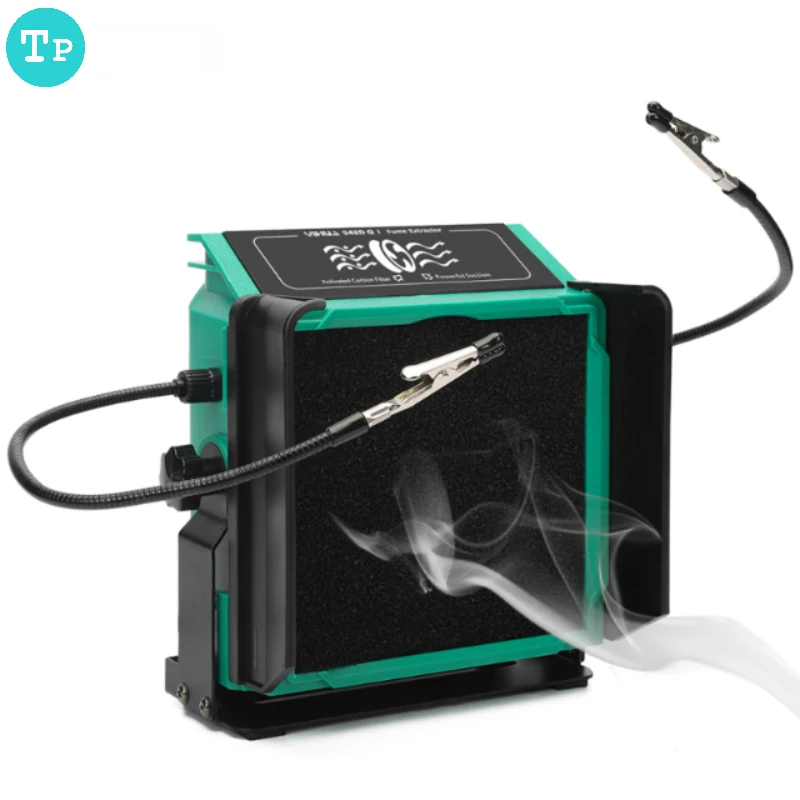 Yihua 200w Solder Fume Extractor Portable Smoke Absorber DIY Working Fan with 2 Helping Hands for Soldering Fume Smoke Extractor