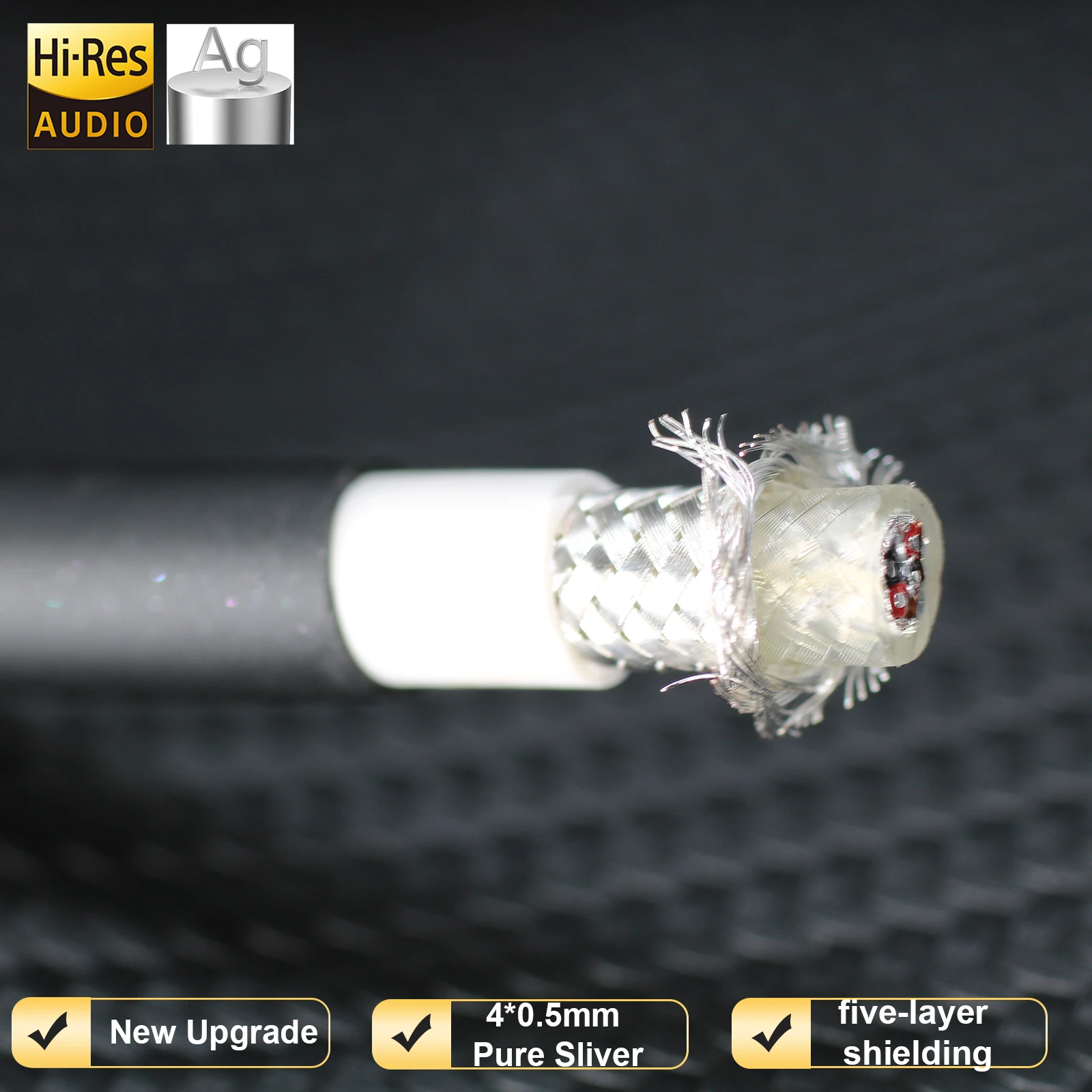 99,99% Reines Silber 2-Adriges Flachkabel 11mm HIFI XSSH AUDIO Abgeschirmtes Kabel Verstärker CD DIY Ag Verbindungskabel Audiokabel – Detail 5