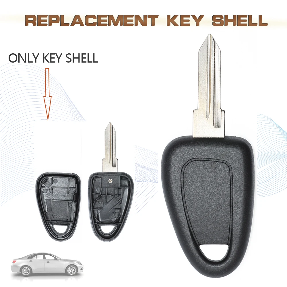 KEYECU Transponder Key Shell Case Fob Chip No for Fiat Bravo Croma Ducato Punto Stilo With Uncut GT10 Blade