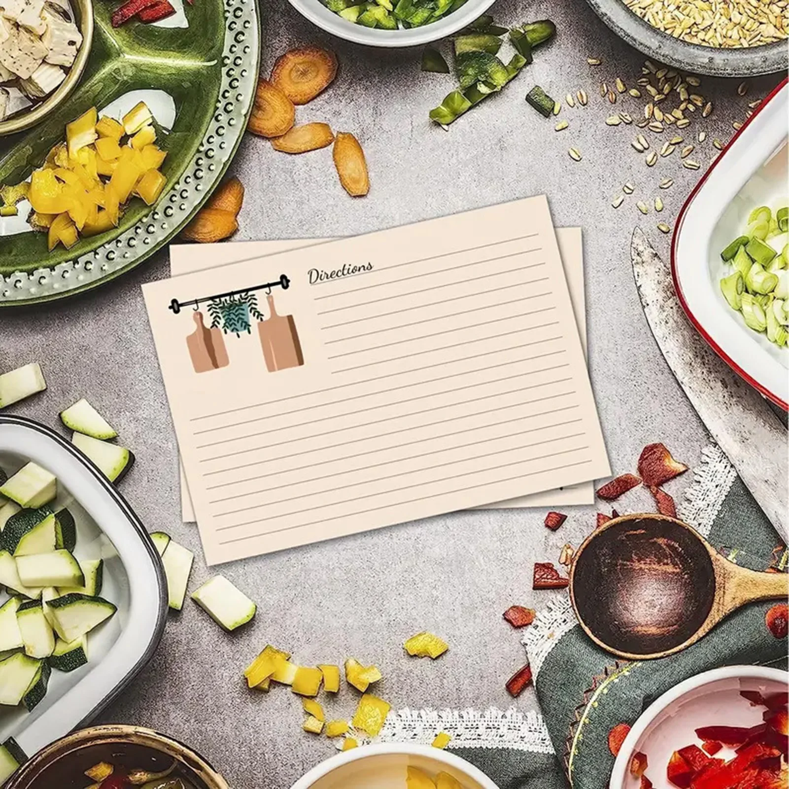 

50Pcs Recipe Cards for Recipe Binder Kitchen Cooking Note Cards Thick Paper Durable Standard Size Easy to Organize