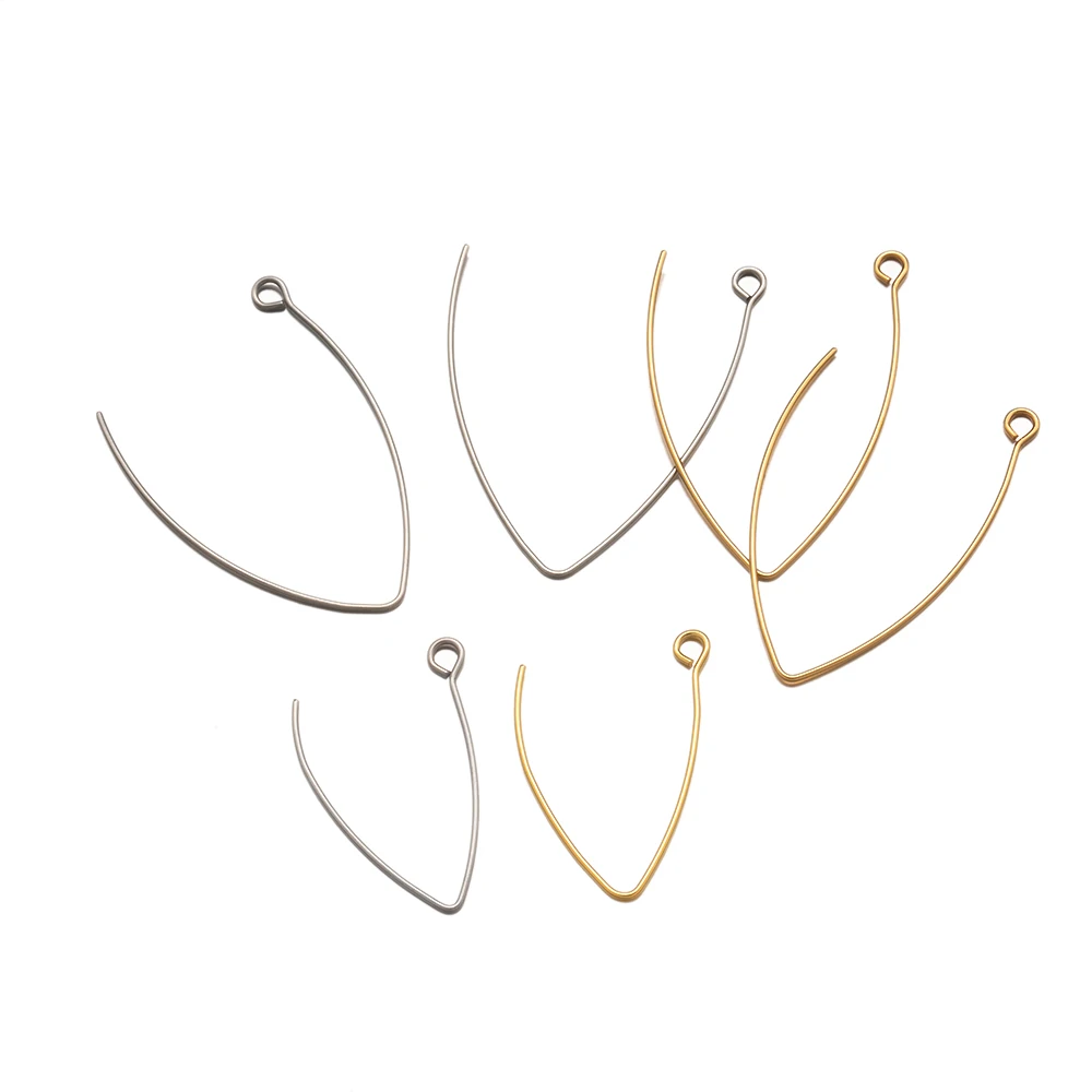 20pcs Stainless Steel Ear Wires V-shape Earrings Hook Findings For DIY Earwire Base Jewelry Making Crafting Supplies Accessories