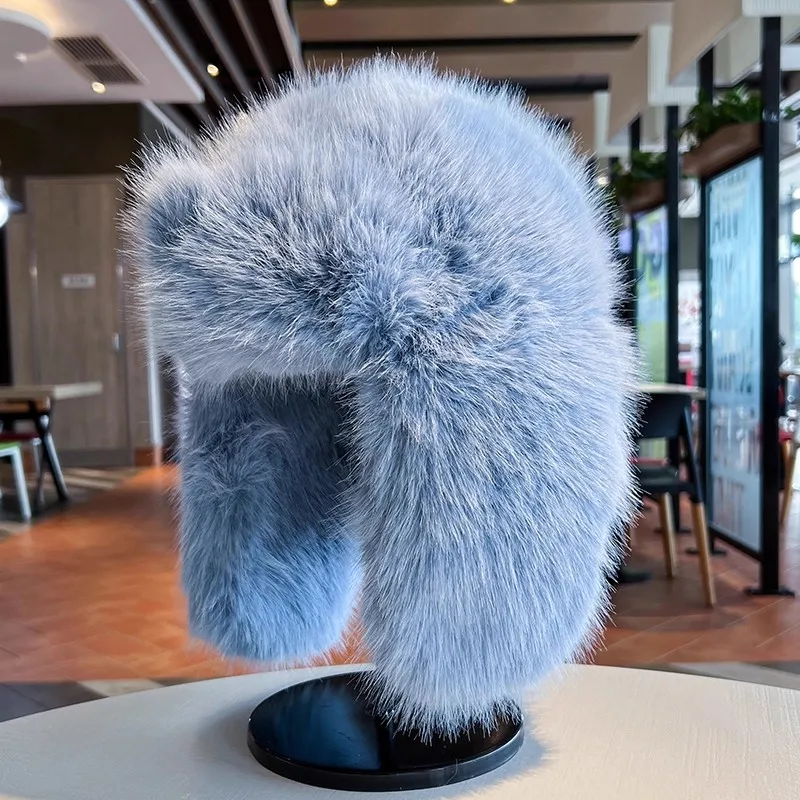 Verdicken Winter Faux Pelz Nerz Plüsch Lei Feng Hut für Frauen Outdoor Skifahren Radfahren Kappe Warme Ohr Schutz Kälte Beweis Russische Hut – Detail 1