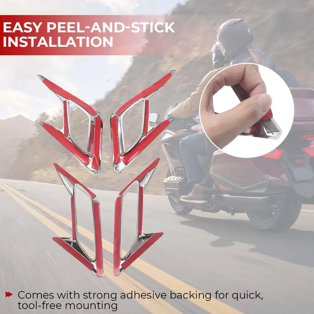 Motorcycle Front Rear Fender Vent Decoration Trims For Honda Gold Wing Dct Tour Tour Airbag Dct Tour Dct 2018-2025 Abs Chrome