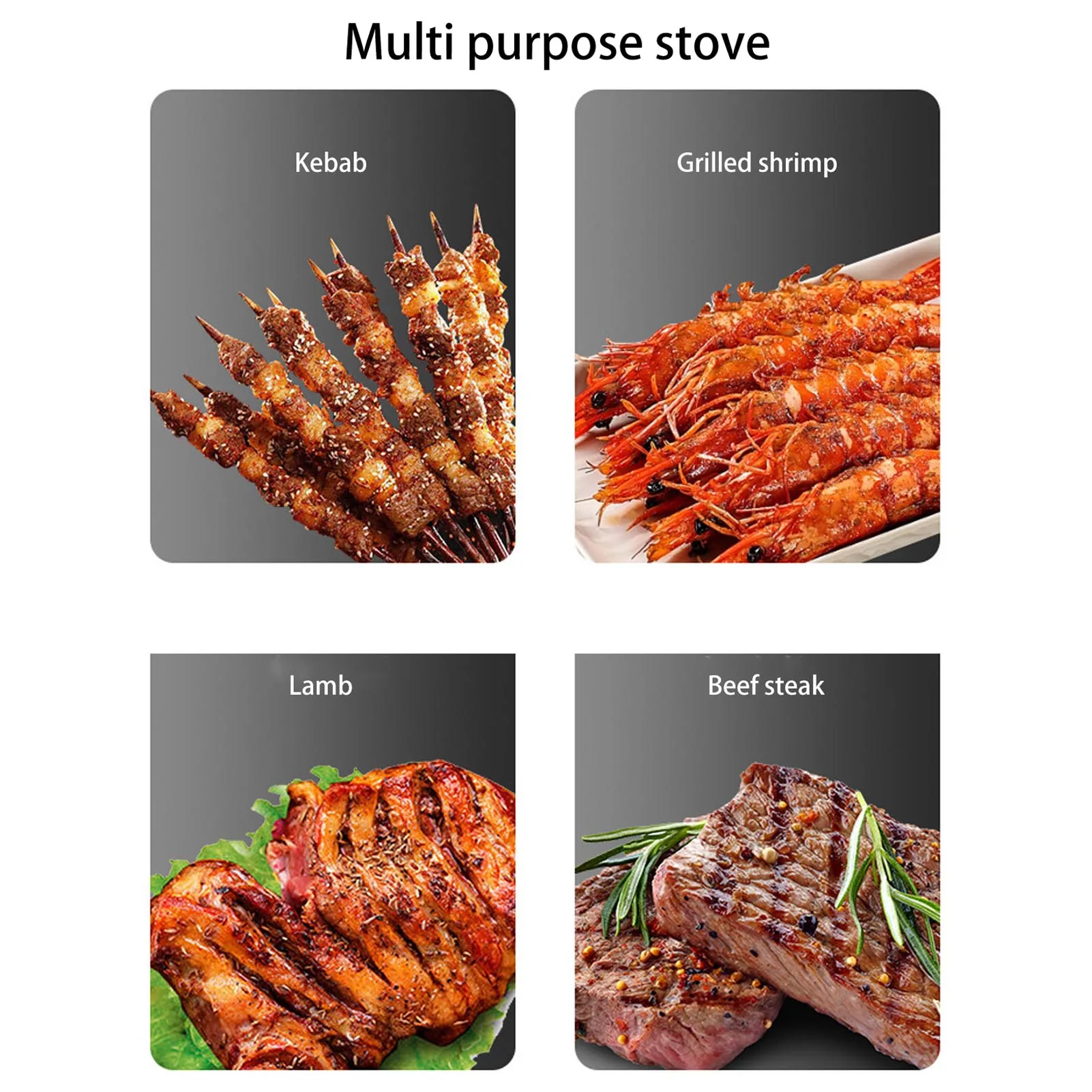 Outdoor BBQ Grill Portable Calligraphy Versatile Aluminium Alloy Japanese  BBQ Grill for Outdoor Cooking