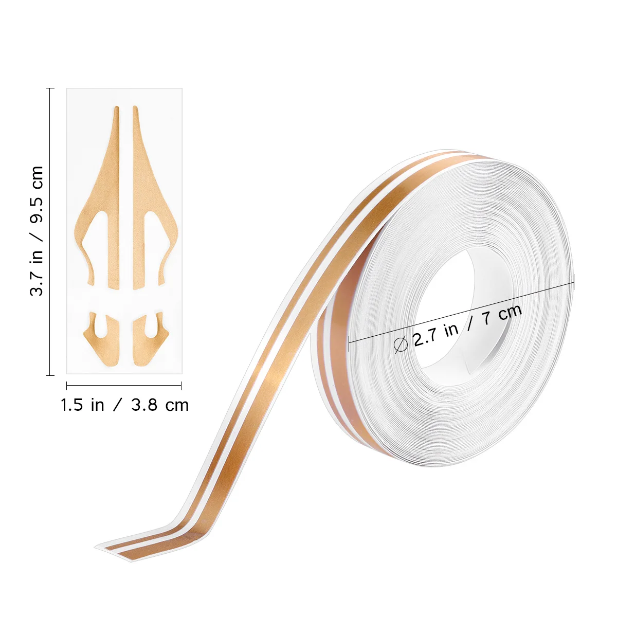 

Flexible Durable Car Body Stickers Waterproof Sun Protection Auto Decoration Universal Fit Vehicle Bike Boat Truck Golden Color