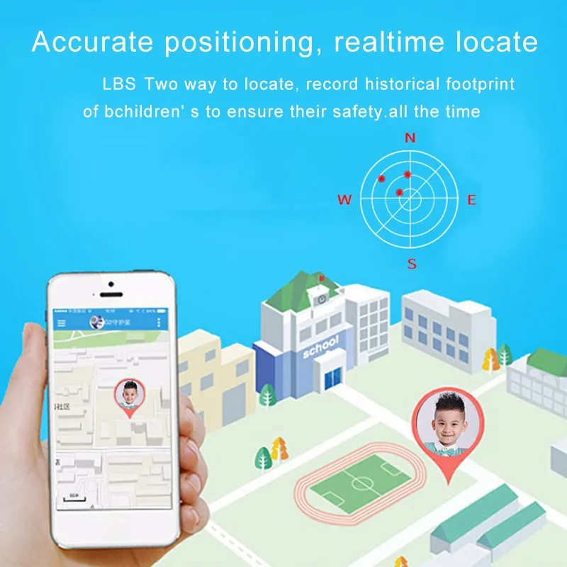 Reloj inteligente antipérdida con tarjeta SIM para niños y niñas, resistente al agua, posicionamiento, rastreador GPS, llamada telefónica