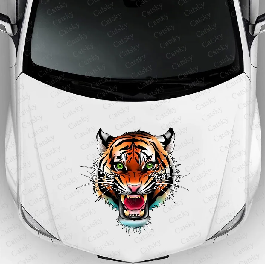 tiger animal Car hood side sticker vinyl racing paint accessories self adhesive painting for truck suv car decal