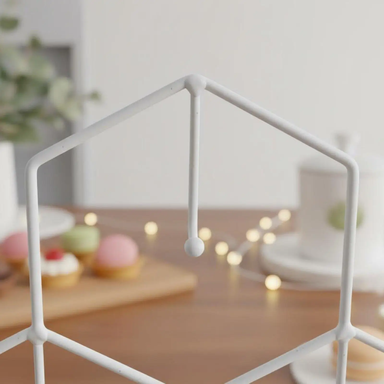 Elegant Wrought Iron Donut Stand Pastry Display Case Honeycomb Dessert Rack for Catering Events