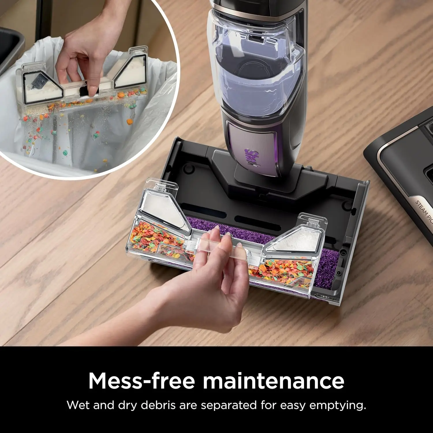 3‑in‑1 Steam Pickup Mop,Multifunctional Steam Cleaner Machine,Debris Pickup Deep Scrub Sanitizing Function,Lightweight for Hardwood Tile Laminate Sealed Hard Floors,Renewed Home Household Floor Cleaning Device