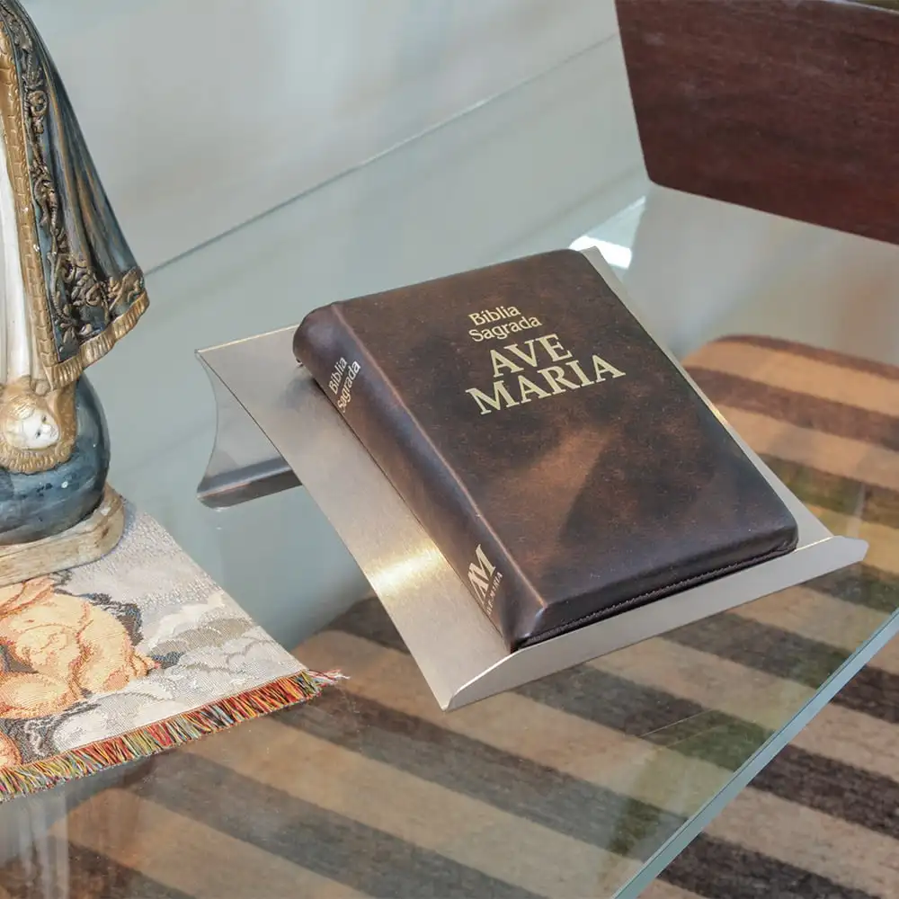 Brushed Stainless Steel 22x22 cm Holy Bible Holder