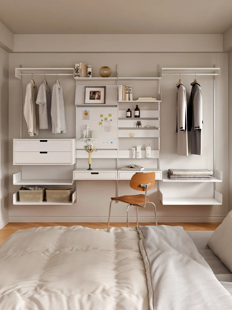 Cloakroom Bedroom Open Shelf Small Unit Wall Free Combination Coat Rack Storage Rack