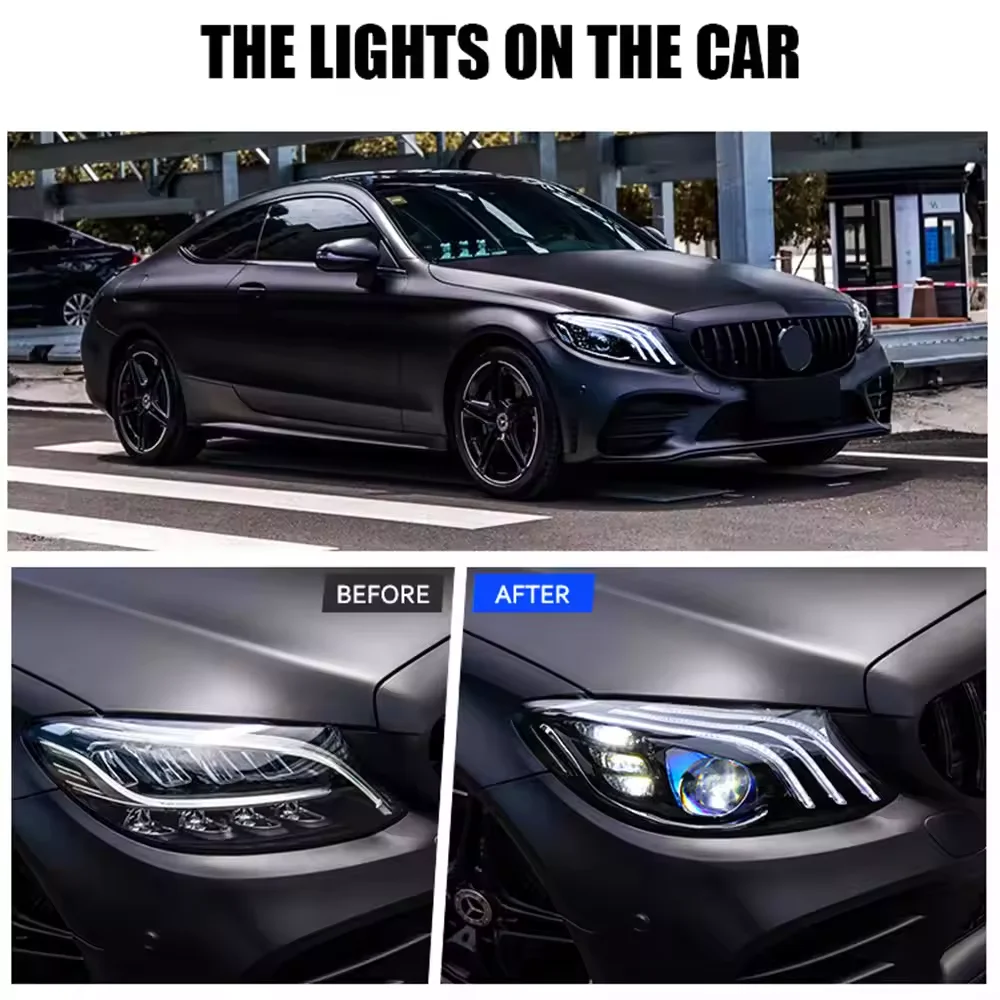 TYPY Car HeadLamps For Benz C-Class W205 2015-2021 C200 C260 Upgrade Modified NEW Benz Dynamic Turn Signal LED Car Headlamp