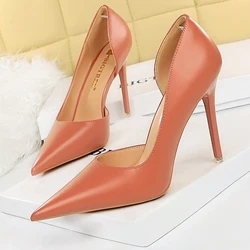 BIGTREE Shoes Women Pumps Sexy Party Shoes Pu Leather High Heels Women Shoes Stiletto Luxury Banquet Shoes Ladies Plus Size 43