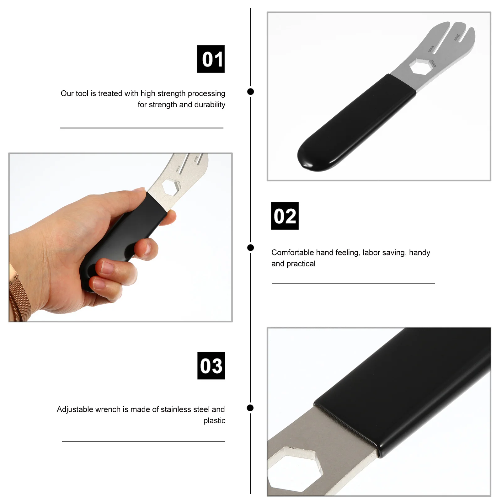 Disc Brake Rotor Alignment Repair Tool Adjustable Stainless Steel Bike Repair Spanner for Disc Brake Maintenance