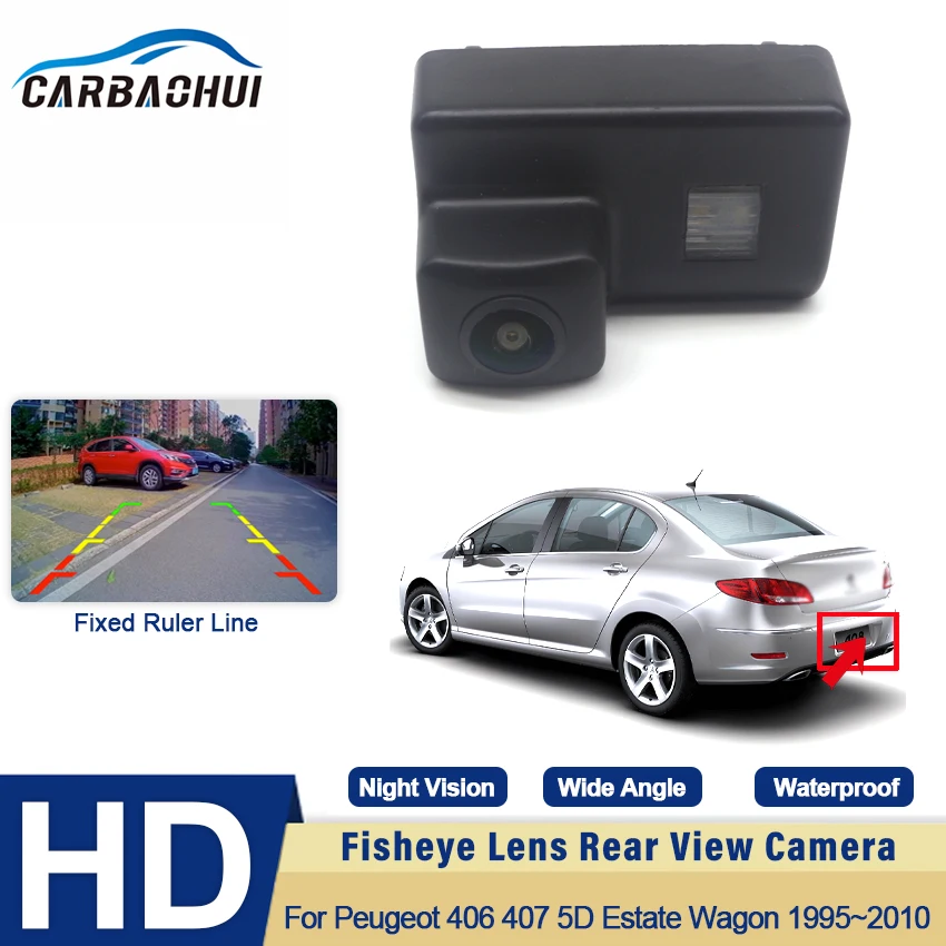 170 Degree HD CCD 1080x720P Rear Camera For Peugeot 406 407 5D Estate Wagon 1995~2010 Night Vision Parking Reverse Camera