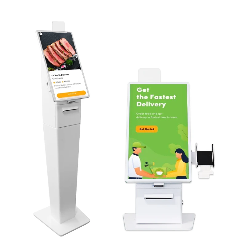 

21 22 23" Self-service Inquiry Kiosk Floor Stand/Desktop Stand Touch Kiosk With Thermal Printer/QR Code Scanner