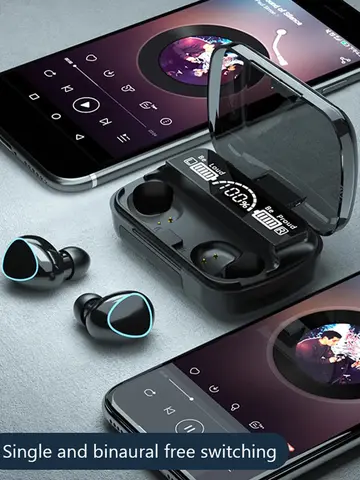 Original Wireless Bluetooth Headset Bluetooth Headphones with Mic Earbuds Charger Box LED Display Fone M10 Earphones