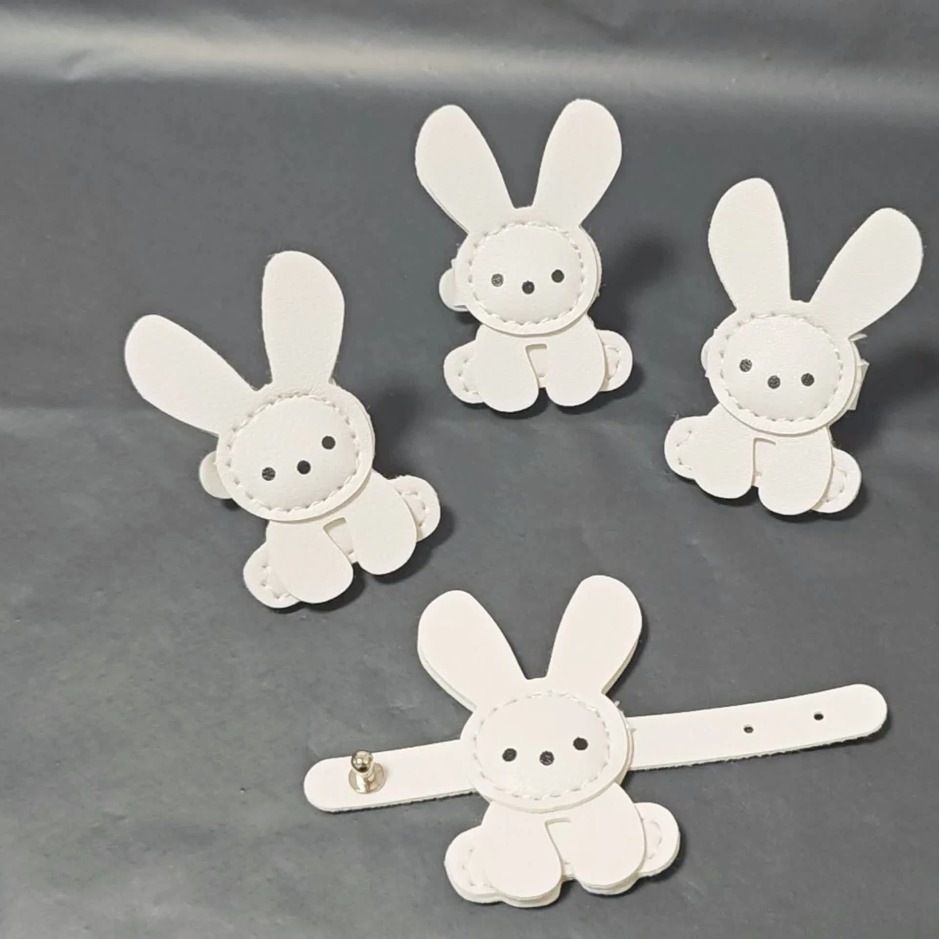 1개 작은 흰색 토끼 가방 참, 귀여운 흰색 펜던트, 가방 장식 액세서리