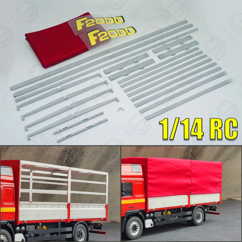 1:14th Scale JXmodel Simulation 1/14 Full Trailer Box Tarpaulin Kit Decoration for RC Truck JXmodel MAN F2000 Car