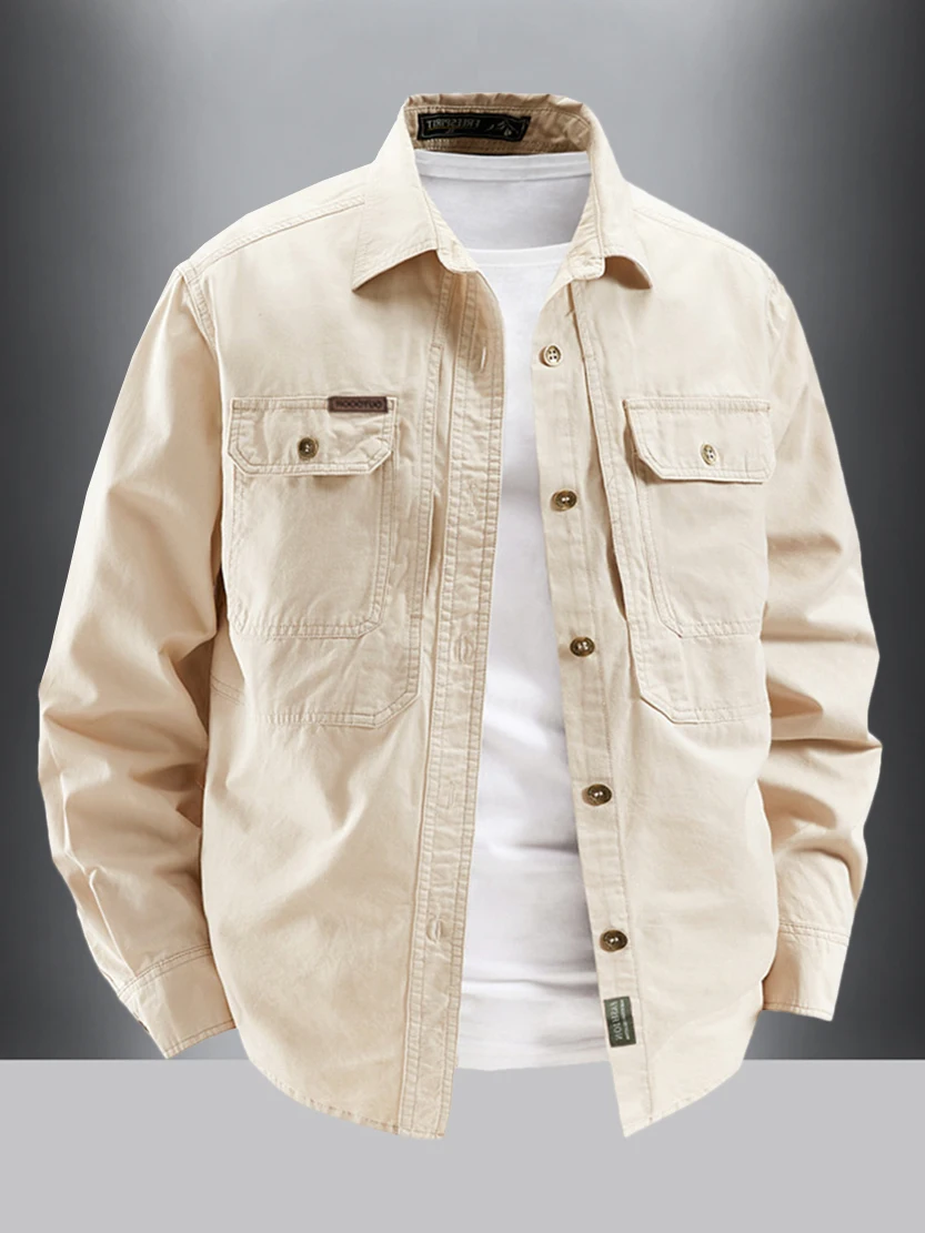 

Американская повседневная тактическая хлопковая рабочая одежда, мужская свободная длинная све, весенне-осенняя верхняя одежда, дышащая, носимая, для поездок на работу...