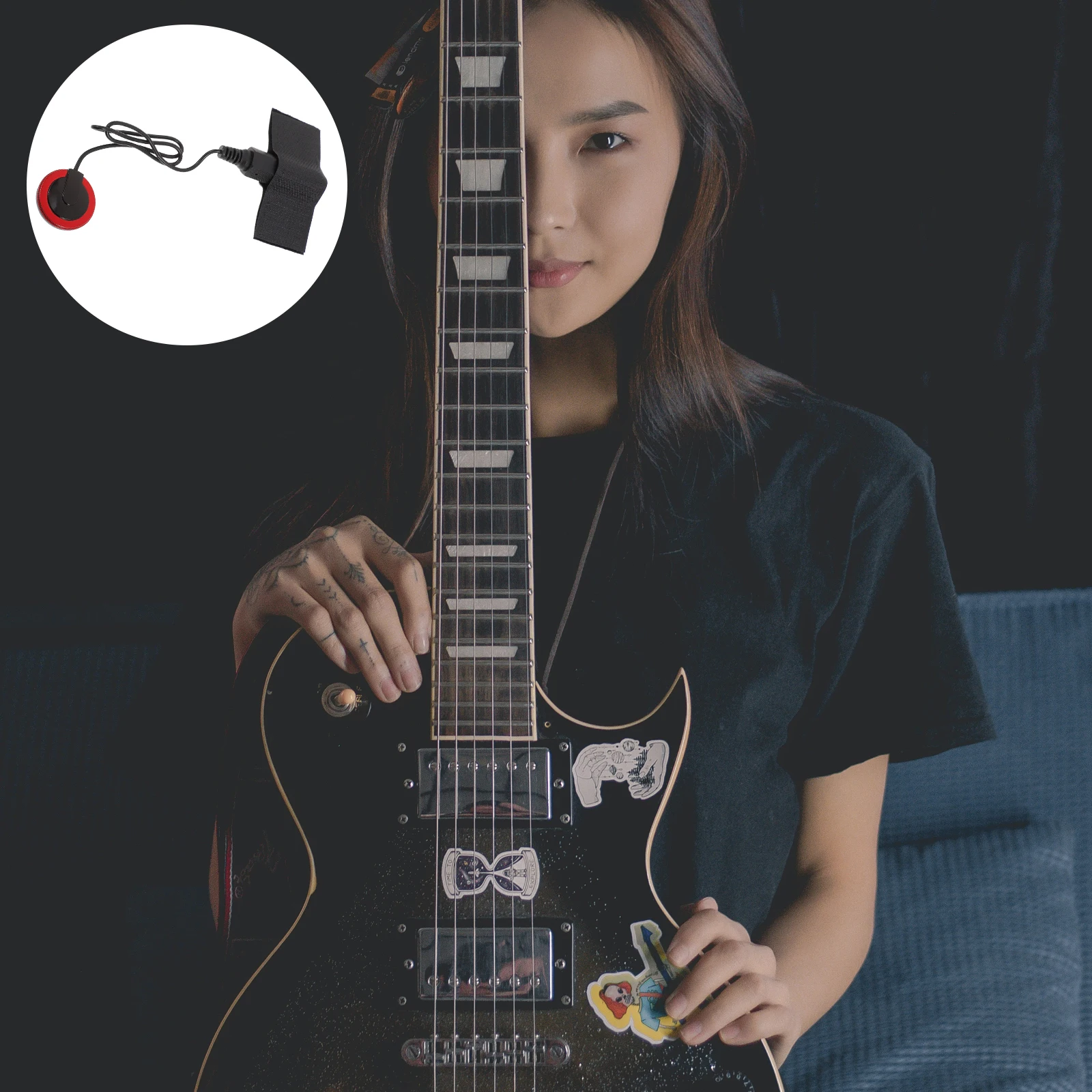 

Guitar Pickup Sound Receiver Classic Black Electric Box Equalizer Recording Parts Lightweight Reusable Storage