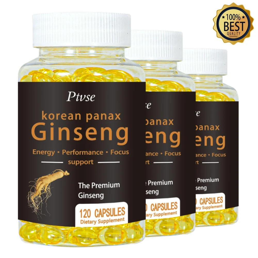 

Ptvse Korean Red Ginseng Extract High Potency Supplement To Help Energy, Memory and Performance -Focused Supplements for Men