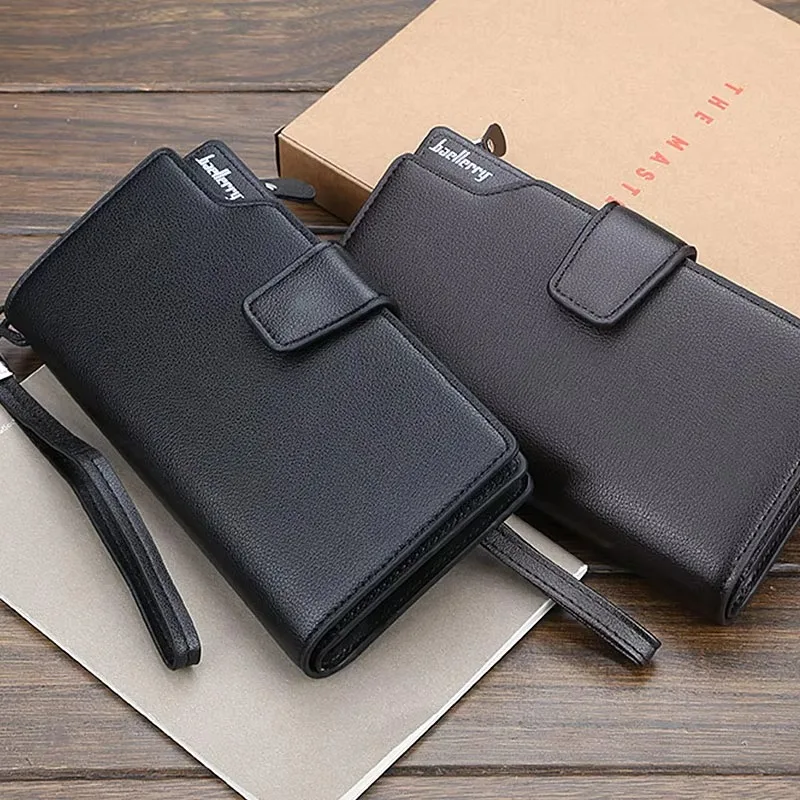 Men Wallets Long Style High Quality Card Holder Male Purse Zipper Large Capacity Brand PU Business Zipper Multi-function Wallets