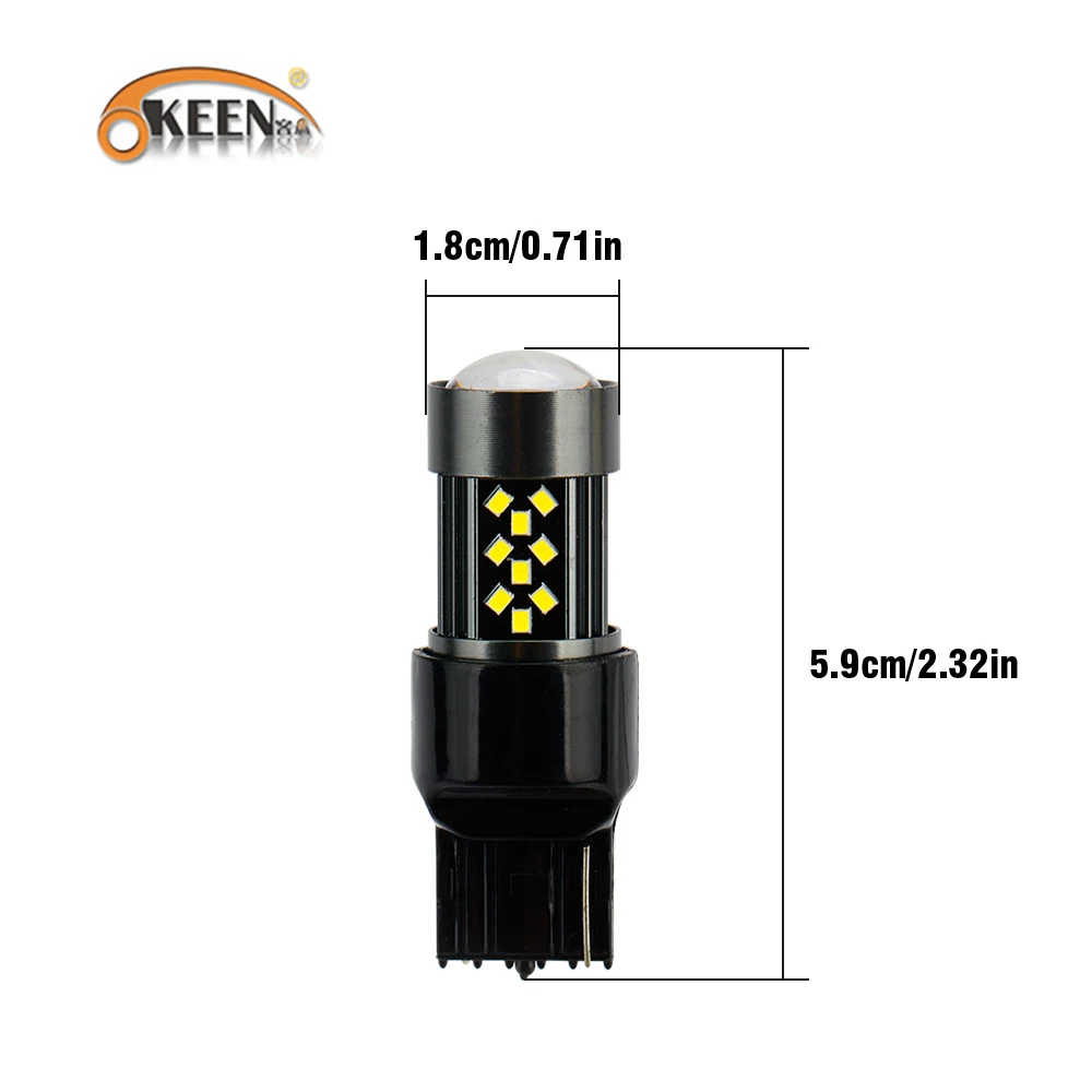 OKEEN 2PCS Car Signal Lamp T20 7440 Led Canbus Bulbs 42SMD 2016 Chips Car Interior Reading Light Wedge Side Lamps 12V