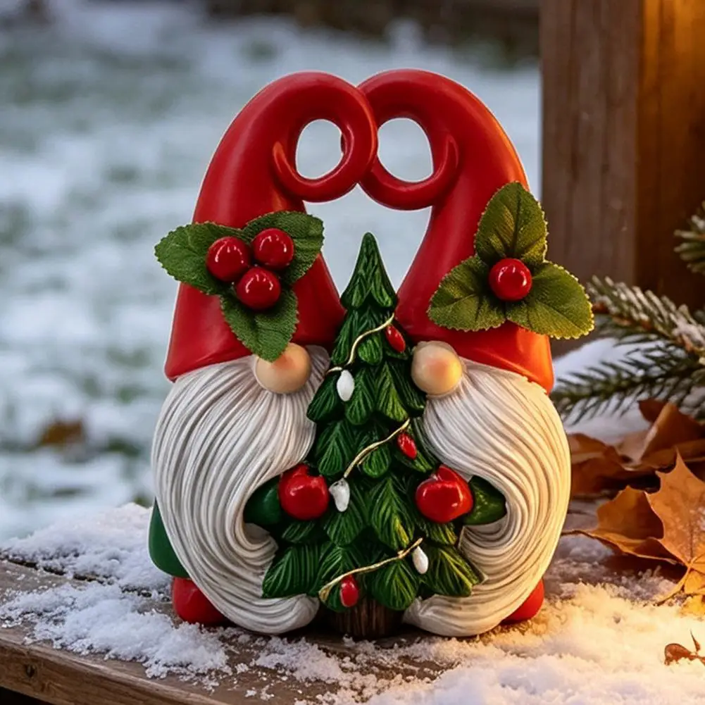 Christmas Gnome Decorations Resin Gnomes for Home Decor Christmas Gnome Figurine Resin Statue Swedish Tomte with Xmas for Home