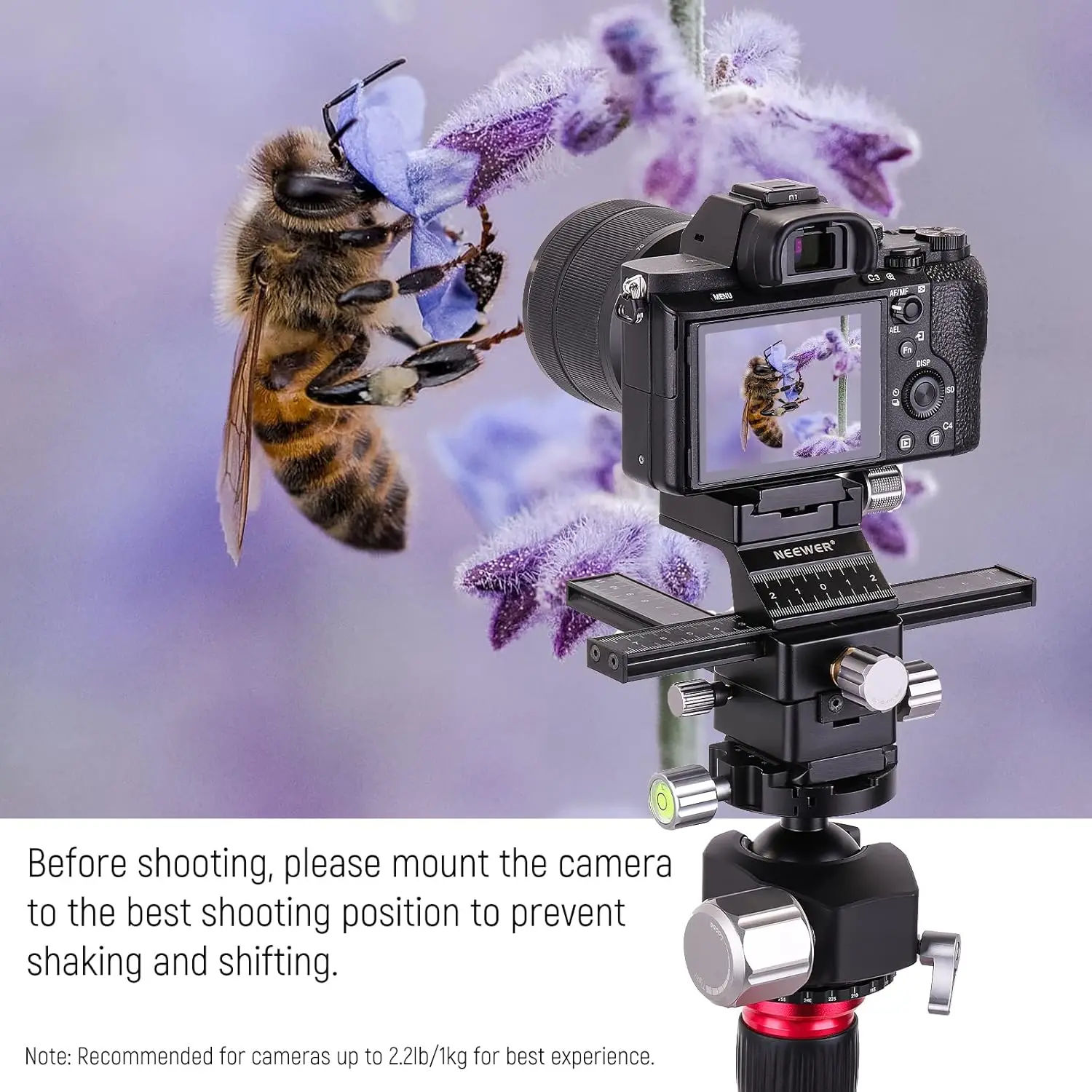 NEEWER 4-Wege-Makro-Fokussierungsschienenschieber mit Schnellwechselplatte für spiegellose Canon Nikon Fujifilm Sony DSLR-Kamera – Detail 7