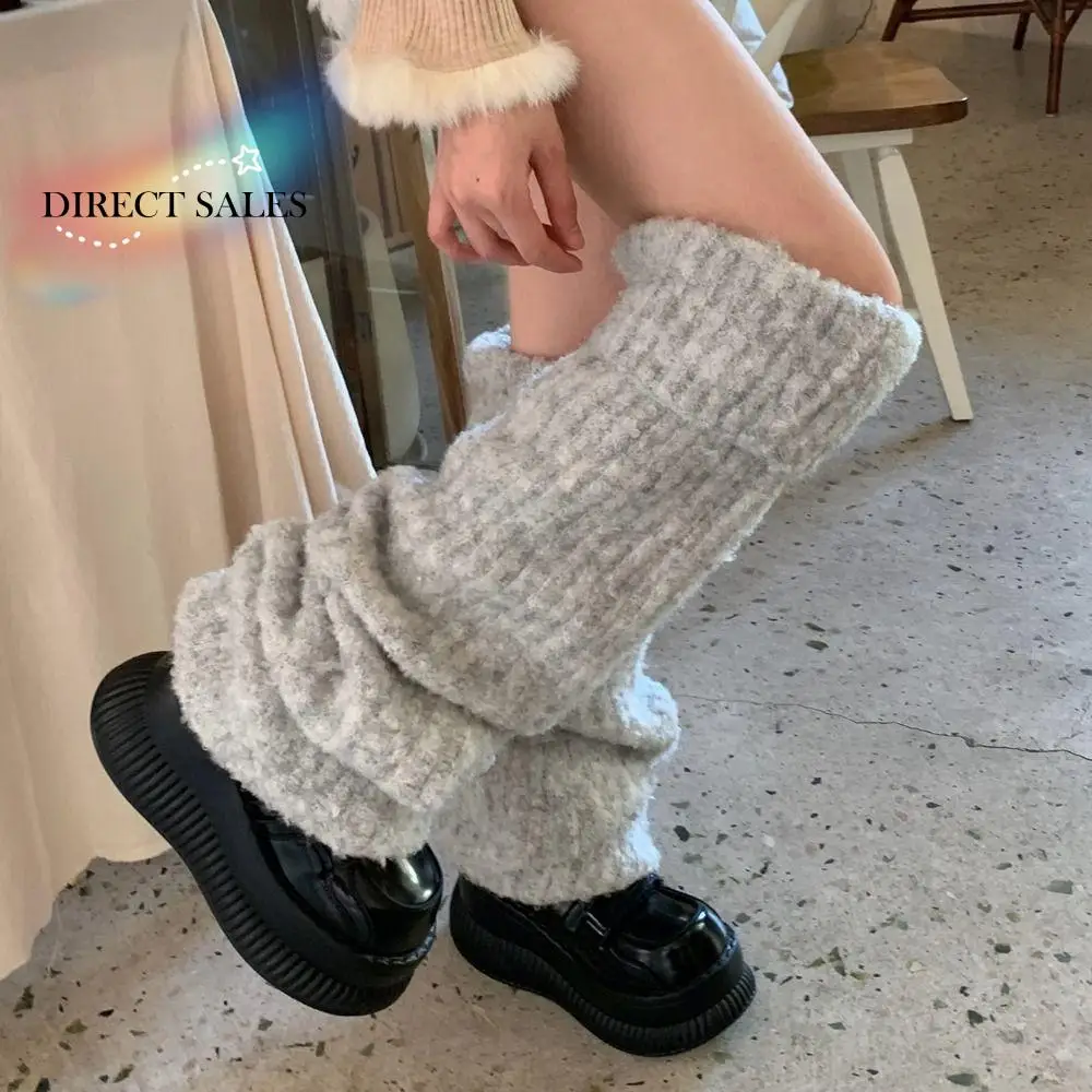 خمر سميكة الدافئة الشتاء تدفئة الساق Y2K غطاء للقدم أفخم الساق الجوارب Kawaii لوليتا JK متماسكة جوارب طويلة الفتيات حار #1