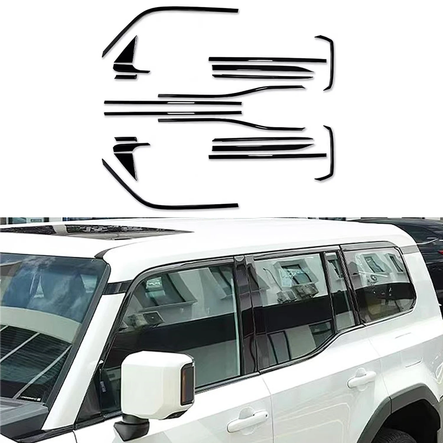 

Для Toyota Land Cruiser Prado J250 LC250 2024 2025 автомобильные аксессуары из нержавеющей стали полная оконная декоративная рамка 20 шт.