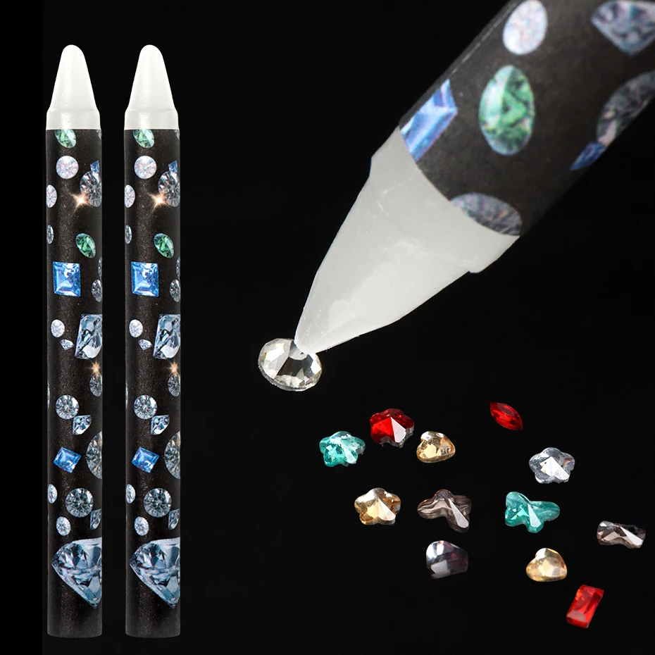 5/10pcs Wax Nail Art Picker Pencil, Nail Rhinestone Picker Pen Dotting Tool for Crystal Gems Beads Jewelry Decoration Manicure