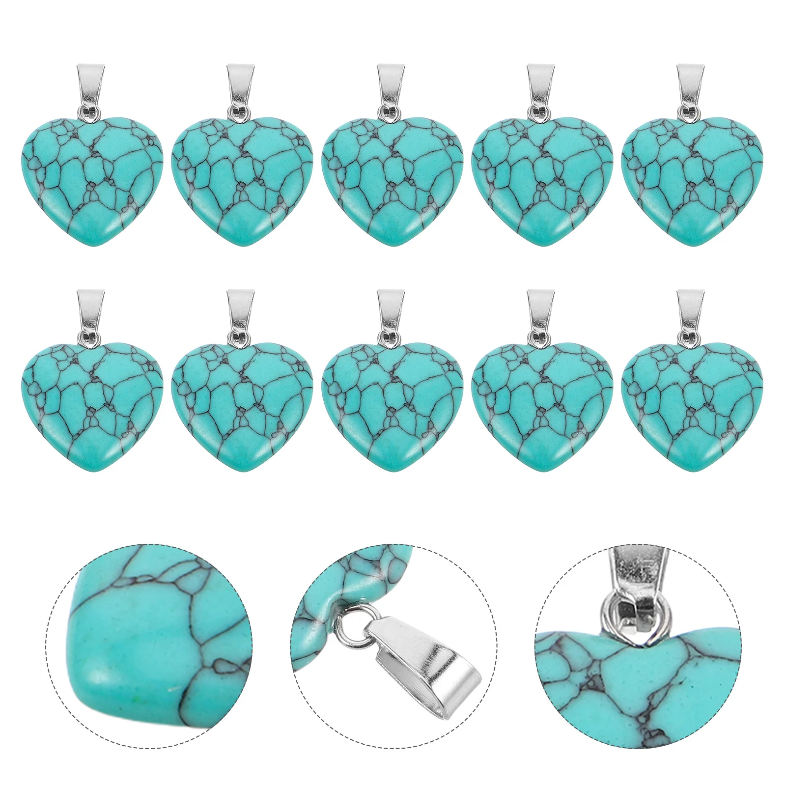 

10Pcs Natural Crystal Heart Stone Charms Agate Pendants for DIY Necklace Bracelet Earring Jewelry Making Heart Agate Pendant