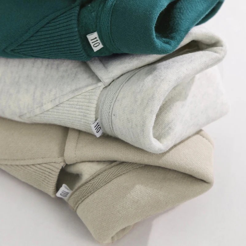 Kinder kleidung Jungen und Mädchen Baumwolle Plüsch warme Sweatshirts Herbst Winter neue Kinder Revers lässig lose Langarm pullover – Detail 10