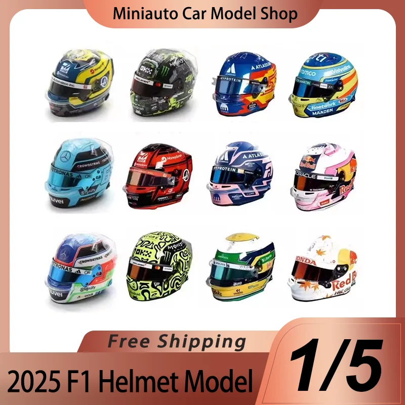 Новинка-на-складе-spark-1-5-2025-f1-series-racing-helmet-simulation-resin-models-mclaren-norris-george-russell-alonso-helmet-toys