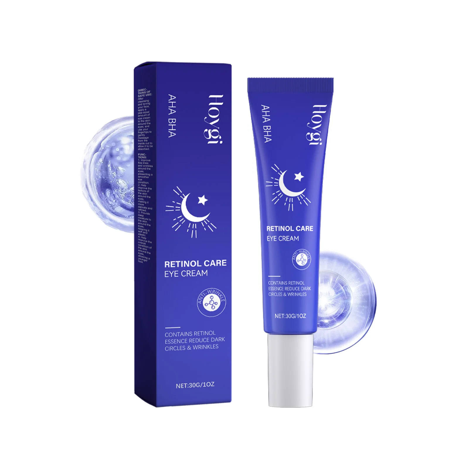 

Retinol Eye Cream with AHA/BHA - Dark Circle & Wrinkle Treatment for Under Eyes | Gentle Yet Powerful Anti-Aging Formula
