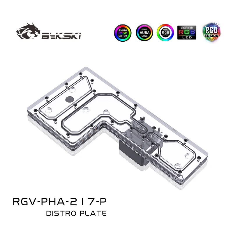Bykski RGV-PHA-217-P Piastra di distribuzione in acrilico/Deposito del serbatoio della scheda per custodia PHANKTEKS ES217XE/Pompa combinata DDC/acrilico di alta qualità