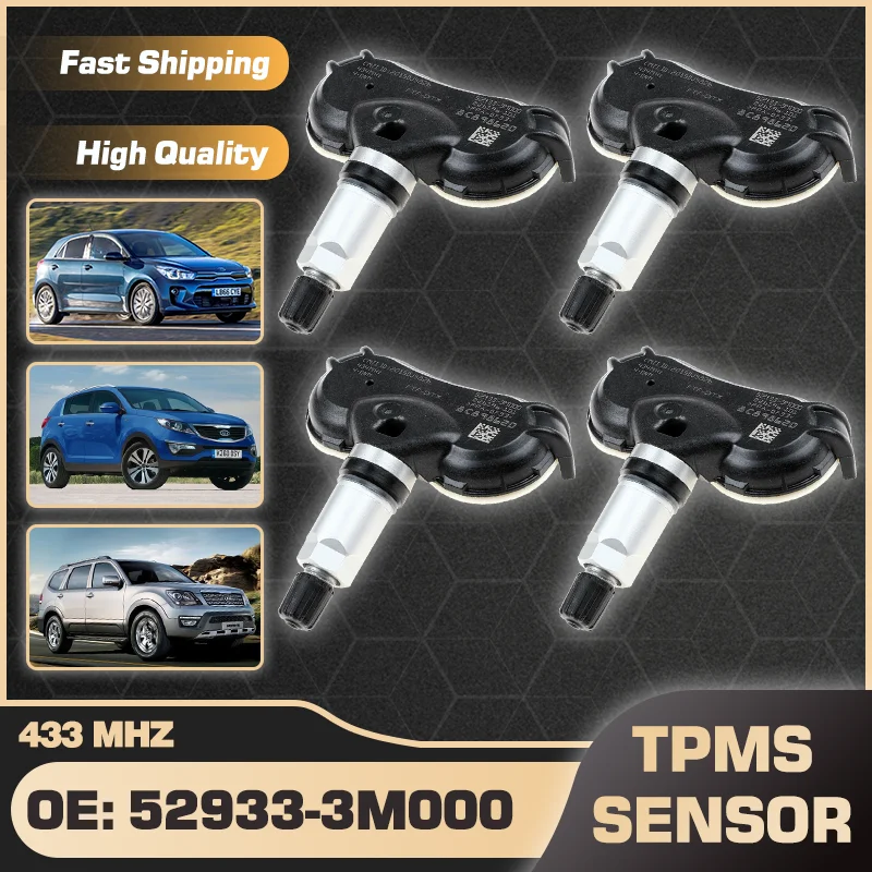 433 MHz Car Tire Pressure Sensor TPMS For Kia Rio 2012-2020 Kia Sportage 2010-2015 Kia Mohave 2008-2019 52933-3M000 52933-2S410