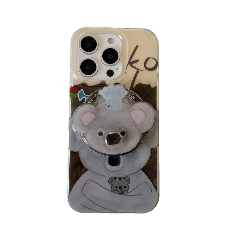 Koala Magnetic Phone Case For iPhone 16 15 14 13 Pro Max Full Cover Dual Layer