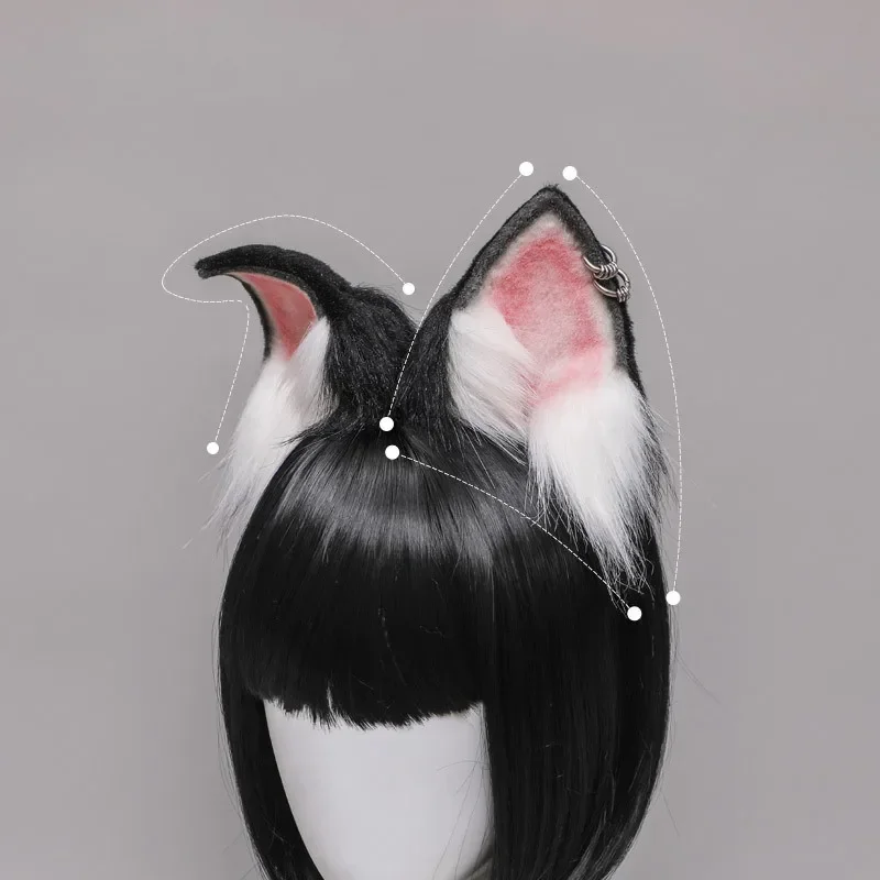 Simulation girls plush animal puppy cat ears hair hoop Lolita lovely handmade headdress anime cosplay party kawaii accessories