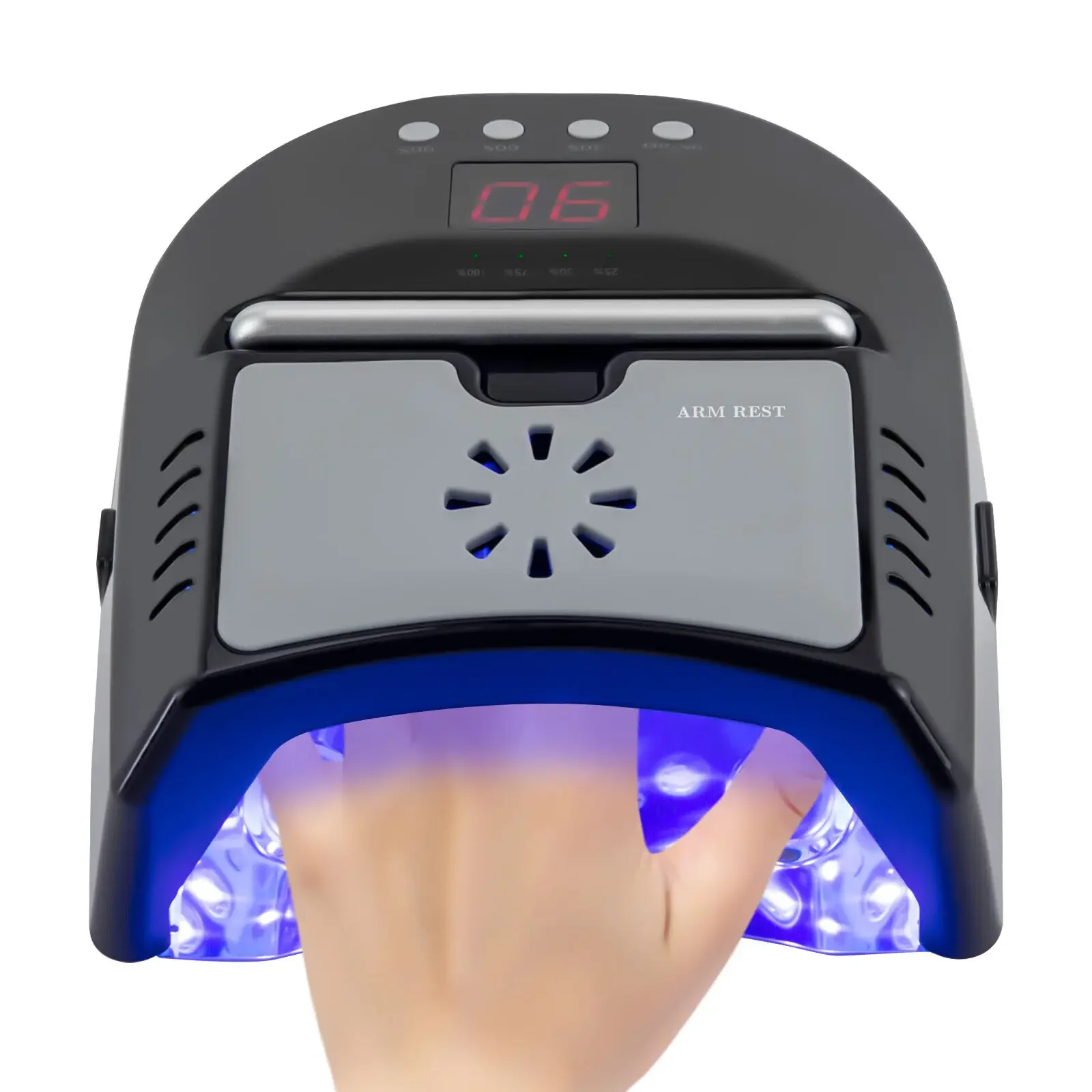 Verbesserte 72 W kabellose UV-LED-Nagellampe mit wiederaufladbarem Akku und Lüfter – professioneller Gel-Nageltrockner für Salon und Zuhause